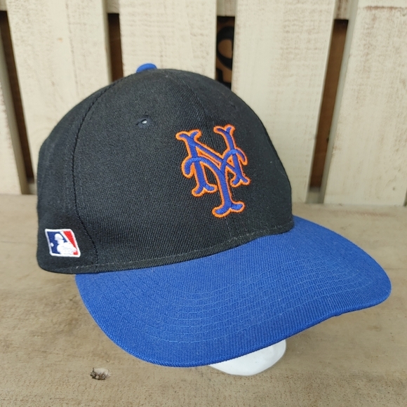 New York Mets Hat Sports Specialties Plain Logo Snapback Black Dome MLB Wool Vtg - Picture 1 of 9